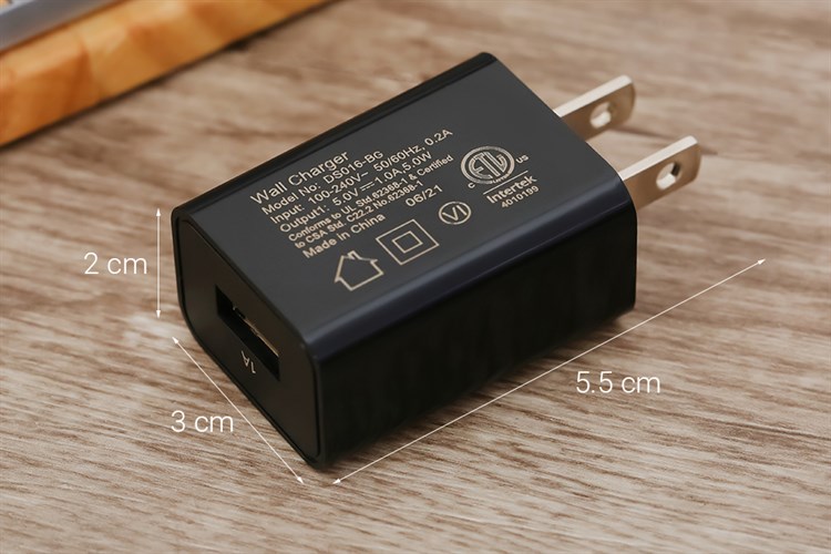 Adapter sạc USB 5W AVA+ DS016 Màu Đen