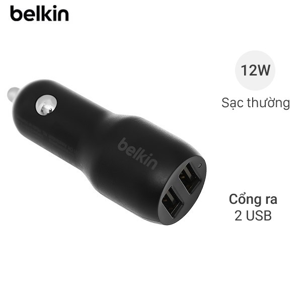 Sạc xe hơi 2 cổng USB 12W Belkin CCB001