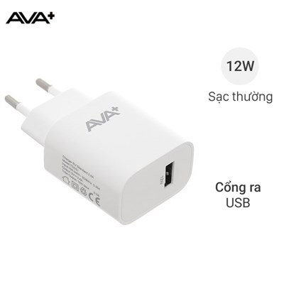 Adapter Sạc USB 12W AVA+ TCES1