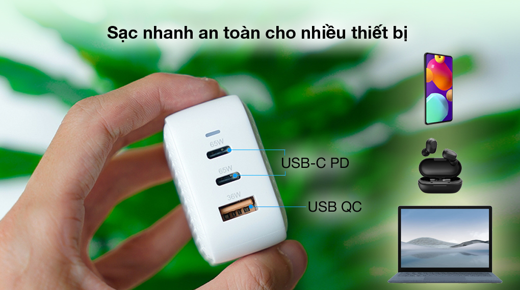 An toàn cho nhiều thiết bị - HyperJuice HJ265 Trắng