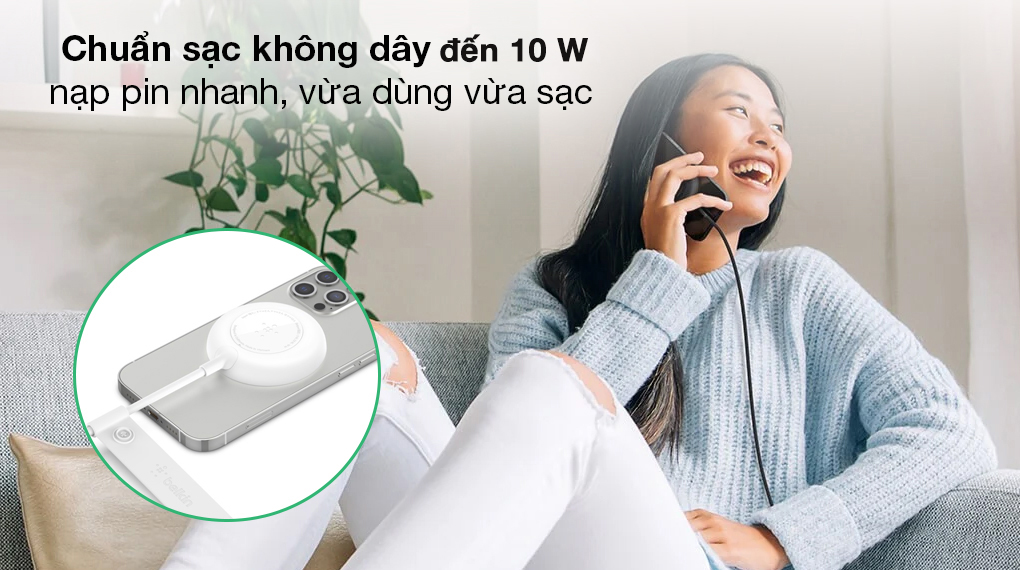 Sạc không dây Magnetic 10W Belkin (Kèm củ sạc 20W) - Tốc độ sạc mạnh mẽ đến 10 W