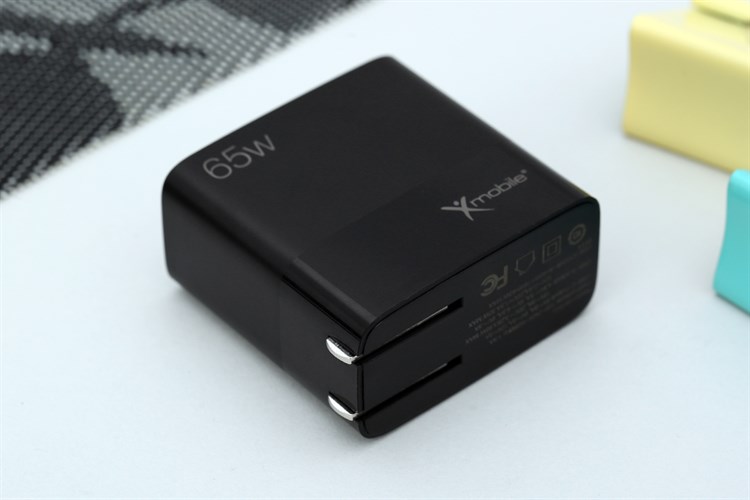 Adapter Sạc 2 cổng USB Type C PD QC 3.0 GaN 65W Xmobile MFR65 Màu Đen