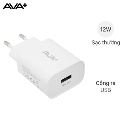 Adapter Sạc USB 12W AVA+ CS-TC021