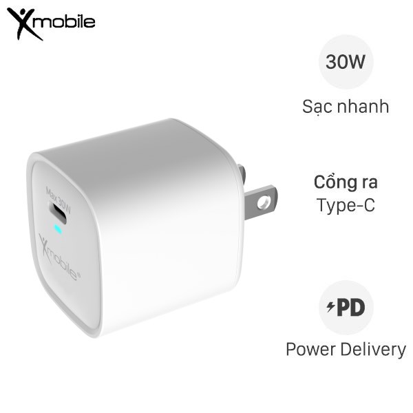 Adapter Sạc Type C PD GaN 30W Xmobile MFM30