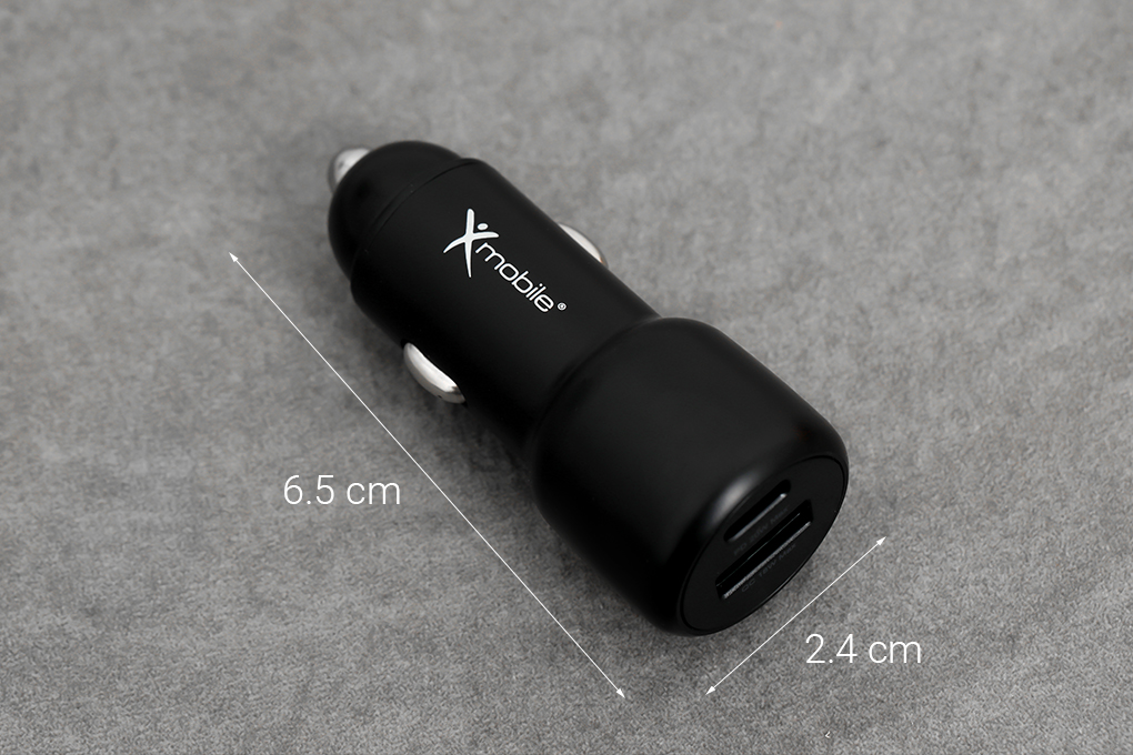 Sạc xe hơi 2 cổng USB Type C PD QC 3.0 20W Xmobile SN-455 Màu Đen