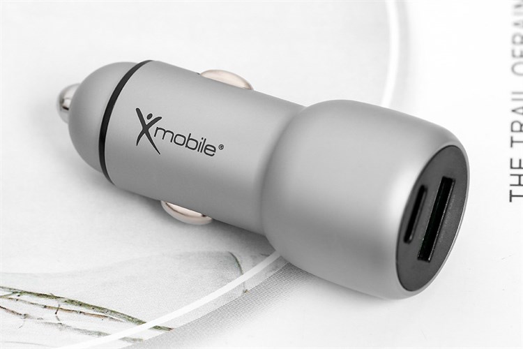 Sạc xe hơi 2 cổng USB Type C PD QC 3.0 20W Xmobile SN-455 Màu Bạc