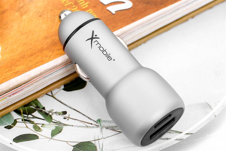 Sạc xe hơi 2 cổng USB Type C PD QC 3.0 20W Xmobile SN-455 Màu Bạc