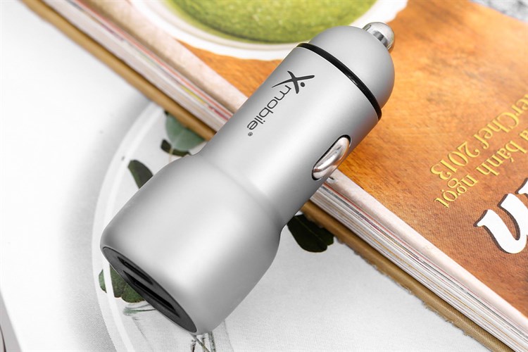 Sạc xe hơi 2 cổng USB Type C PD QC 3.0 20W Xmobile SN-455 Màu Bạc