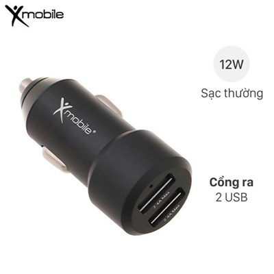 Sạc xe hơi 2 cổng USB 12W Xmobile SN-177