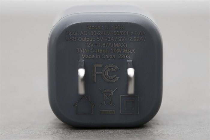 Adapter Sạc Type C PD 20W Hydrus UL160 Màu Xám