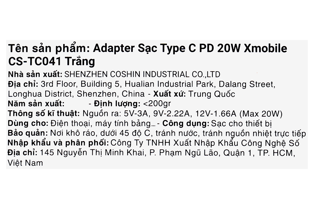 Sạc nhanh Type-C PD 20W Xmobile CS-TC041 - 7