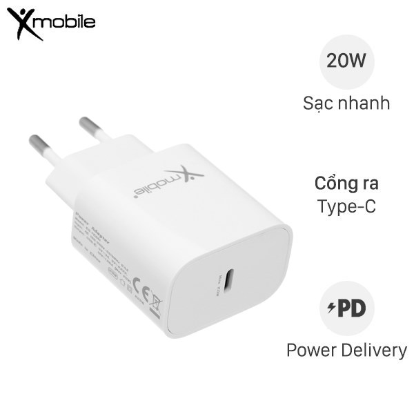 Adapter Sạc Type C PD 20W Xmobile CS-TC041