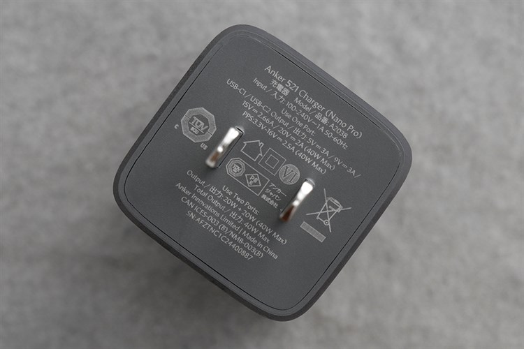 Adapter Sạc 2 cổng Type C PD 40W Anker Nano Pro A2038 Màu Đen