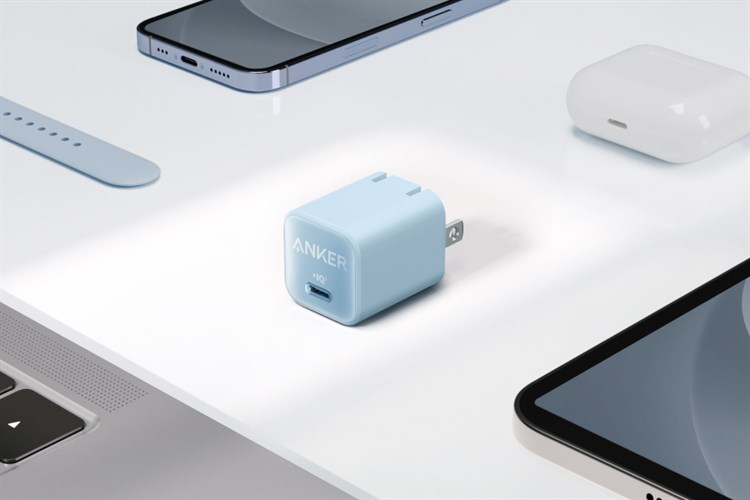 Adapter Sạc Type C PD GaN 30W Anker Nano 3 A2147 Màu Xanh da trời