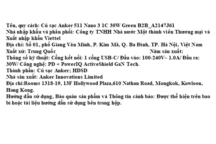 Adapter Sạc Type C PD GaN 30W Anker Nano 3 A2147 Màu Xanh mint