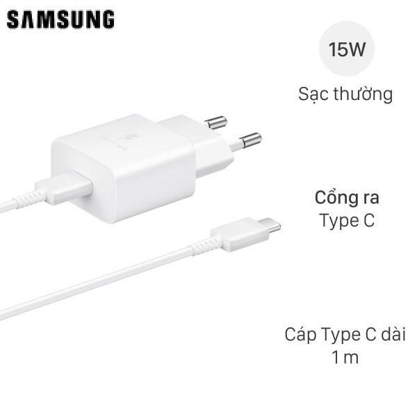 Bộ Adapter sạc kèm cáp Type C Samsung EP-T1510X