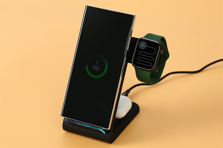 Đế sạc không dây 3 in 1 25W Mazer DESK390 Màu Đen