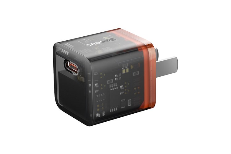 Adapter Sạc Type C PD GaN5 20W Baseus CCGAN20C5-M Màu Đen - Cam