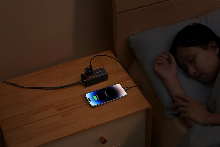 Adapter Sạc Type C PD GaN5 20W Baseus CCGAN20C5-M Màu Đen - Cam