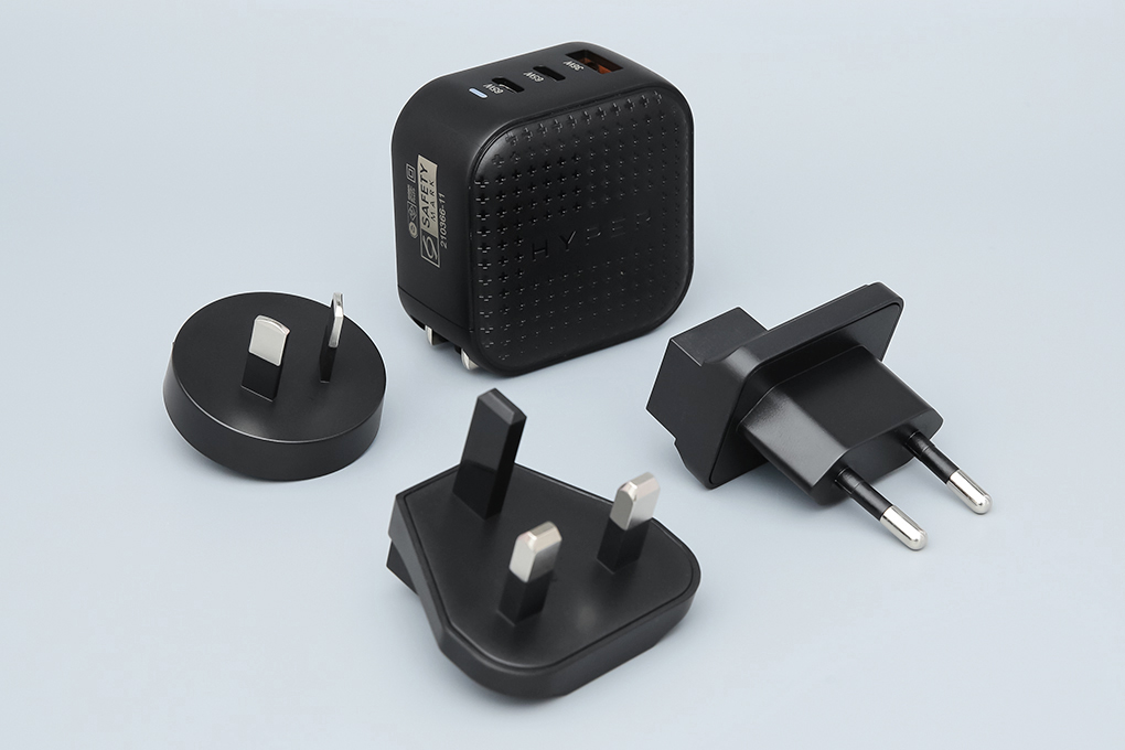 Adapter Sạc 3 cổng USB Type C PD QC3.0 GaN 66W HyperJuice HJ265 Màu Đen