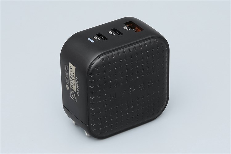 Adapter Sạc 3 cổng USB Type C PD QC3.0 GaN 66W HyperJuice HJ265 Màu Đen