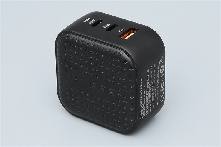 Adapter Sạc 3 cổng USB Type C PD QC3.0 GaN 66W HyperJuice HJ265 Màu Đen