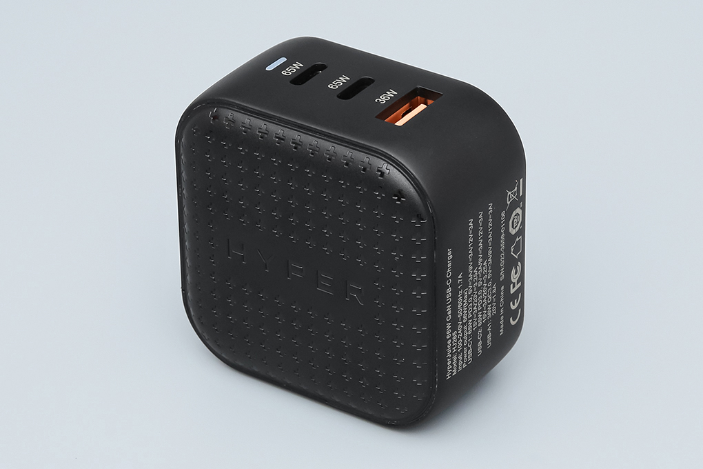 Adapter Sạc 3 cổng USB Type C PD QC3.0 GaN 66W HyperJuice HJ265 Màu Đen
