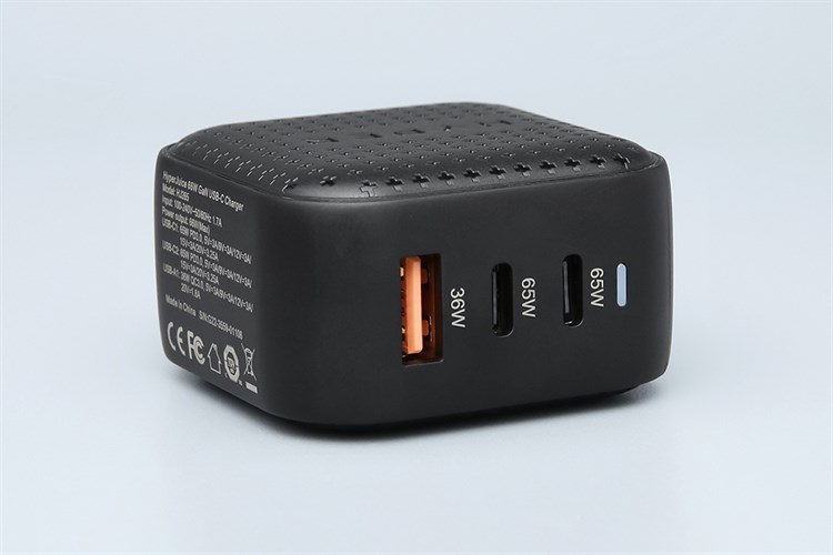 Adapter Sạc 3 cổng USB Type C PD QC3.0 GaN 66W HyperJuice HJ265 Màu Đen