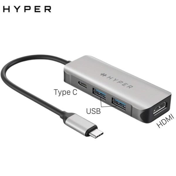 Adapter chuyển đổi USB Type C 4 in 1 HyperDrive HD41