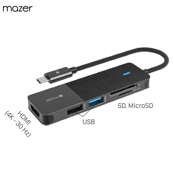 Adapter chuyển đổi USB C 5 in 1 Mazer UC2MULTI7001C