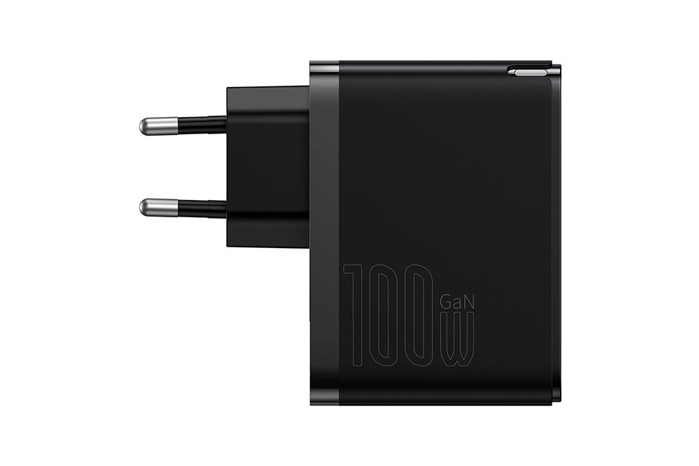 Bộ sạc nhanh 2 cổng USB Type-C QC3.0 PD 100W Baseus CCGAN100E5 kèm Cáp Type C - Type C Màu Đen