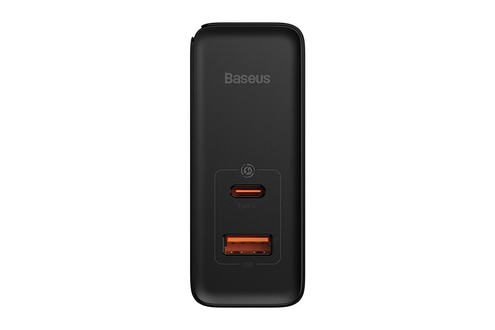 Bộ sạc nhanh 2 cổng USB Type-C QC3.0 PD 100W Baseus CCGAN100E5 kèm Cáp Type C - Type C Màu Đen