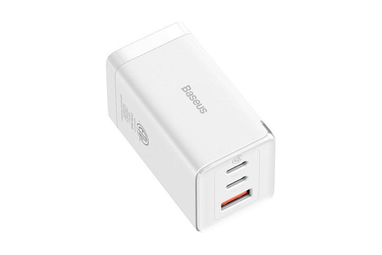 Bộ Adapter Sạc 3 cổng USB Type C PD QC 3.0 GaN5 kèm Cáp Type C - Type C 1m 65W Baseus CCGAN65S5