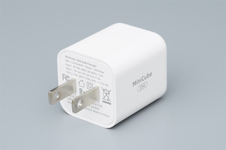 Adapter sạc 2 cổng USB Type C PD QC3.0 GaN II 35W Innostyle MiniCube IC35CA Màu Trắng