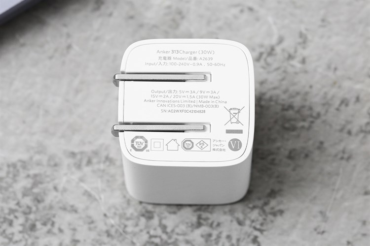 Adapter Sạc Type C PD PIQ 3.0 GaN II 30W Anker 313 A2639 Màu Trắng