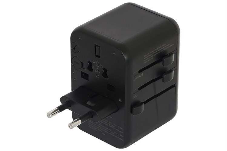 Adapter Sạc đa năng Universal PD GaN 65W Xmobile DS636 Màu Đen