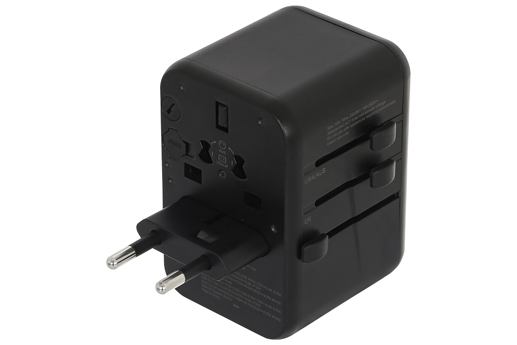 Adapter Sạc đa năng Universal PD GaN 65W Xmobile DS636 Màu Đen