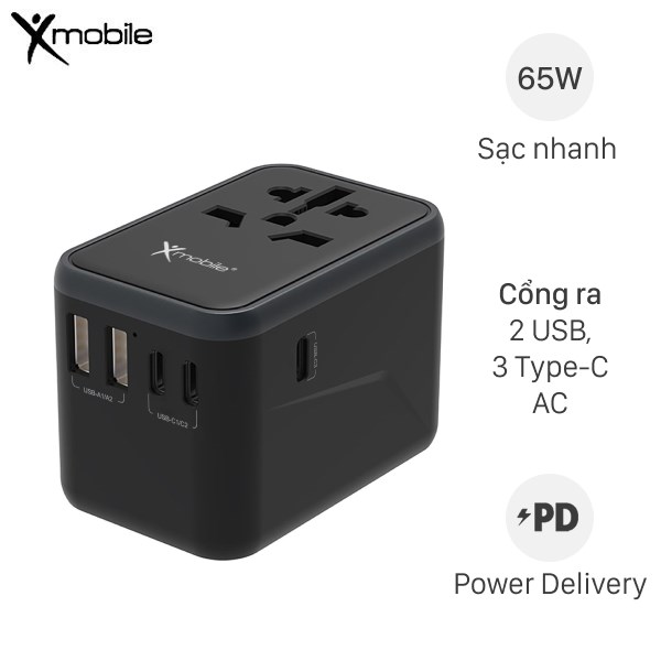 Adapter Sạc đa năng Universal PD 65W Xmobile DS636