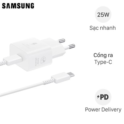 Bộ Adapter sạc kèm cáp Type C - Type C PD 25W Samsung EP-T2510XW