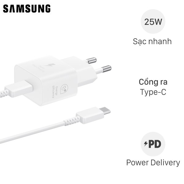 Bộ Adapter Sạc Kèm Cáp Type C - Type C Pd 25W Samsung Ep - T2510Xw