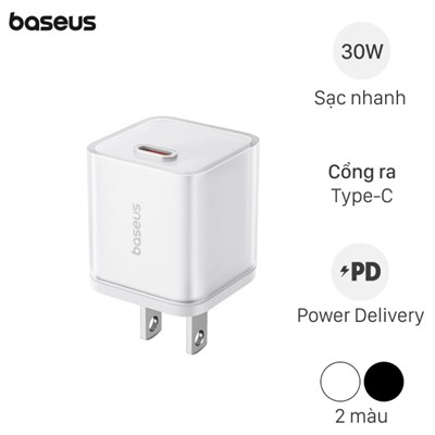 Adapter Sạc Type C PD GaN5S 30W Baseus CCGAN30S5-S