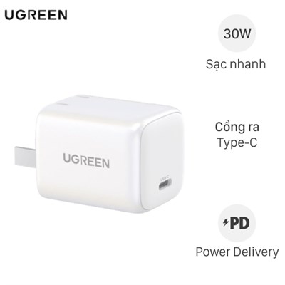 Adapter Sạc Type C PD GaN 30W Ugreen Nexode 15329