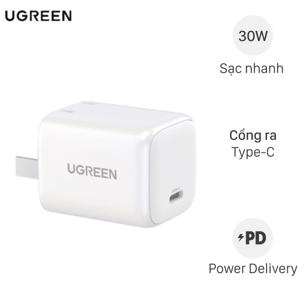 Adapter Sạc Type C Pd Gan 30W Ugreen Nexode 15329