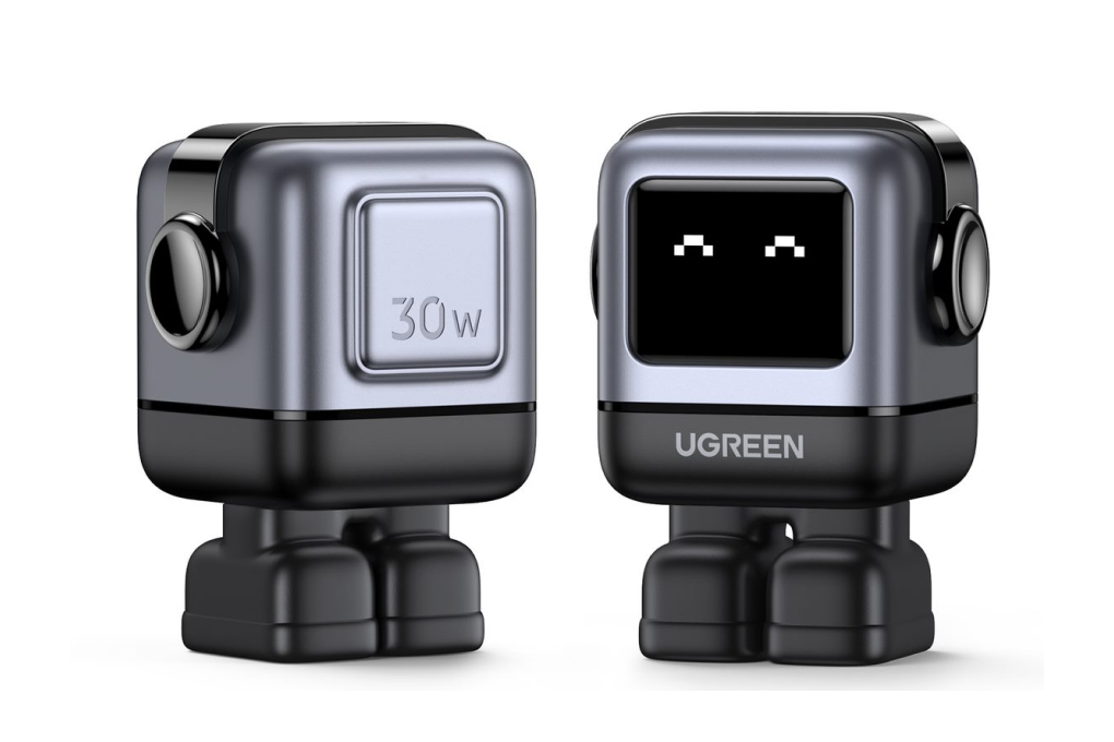 Adapter Sạc Type C PD GaN 30W Ugreen Robot Nexode 15550 Màu Đen