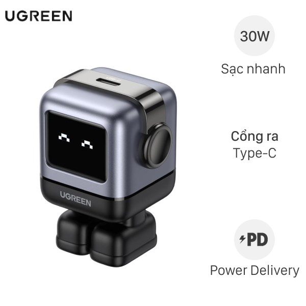 Adapter Sạc Type C Pd Gan 30W Ugreen Robot Nexode 15550