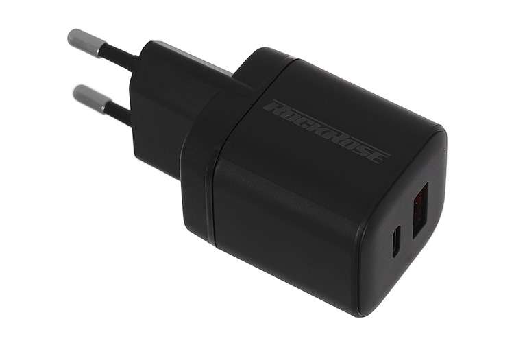 Adapter Sạc 2 cổng Type C PD QC 3.0 20W Rockrose Powercube II G20 Màu Đen
