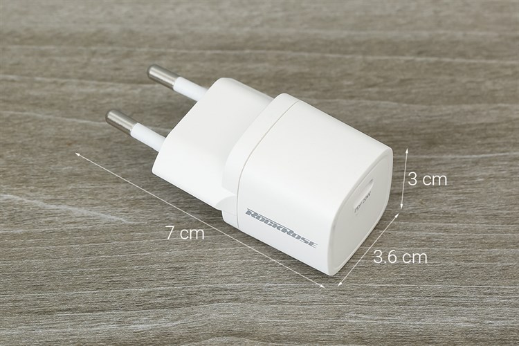 Adapter Sạc Type C PD 20W Rockrose Powercube SC NEO Màu Trắng
