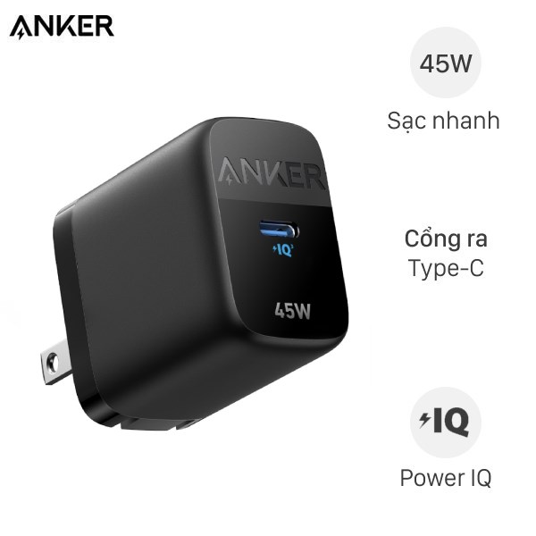 Adapter Sạc Type C Iq3 45W Anker A2643