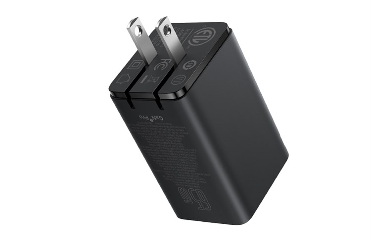 Bộ sạc nhanh 4 cổng USB Type-C QC3.0 PD 65W Baseus CCGAN65S6 kèm Cáp Type C - Type C Màu Đen