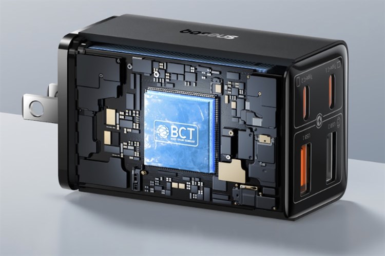 Bộ sạc nhanh 4 cổng USB Type-C QC3.0 PD 65W Baseus CCGAN65S6 kèm Cáp Type C - Type C Màu Đen